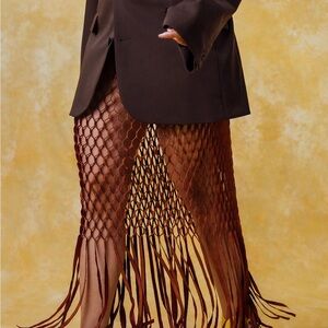 Kai Collective Yuma Faux Suede Laser Cutt skirt L)